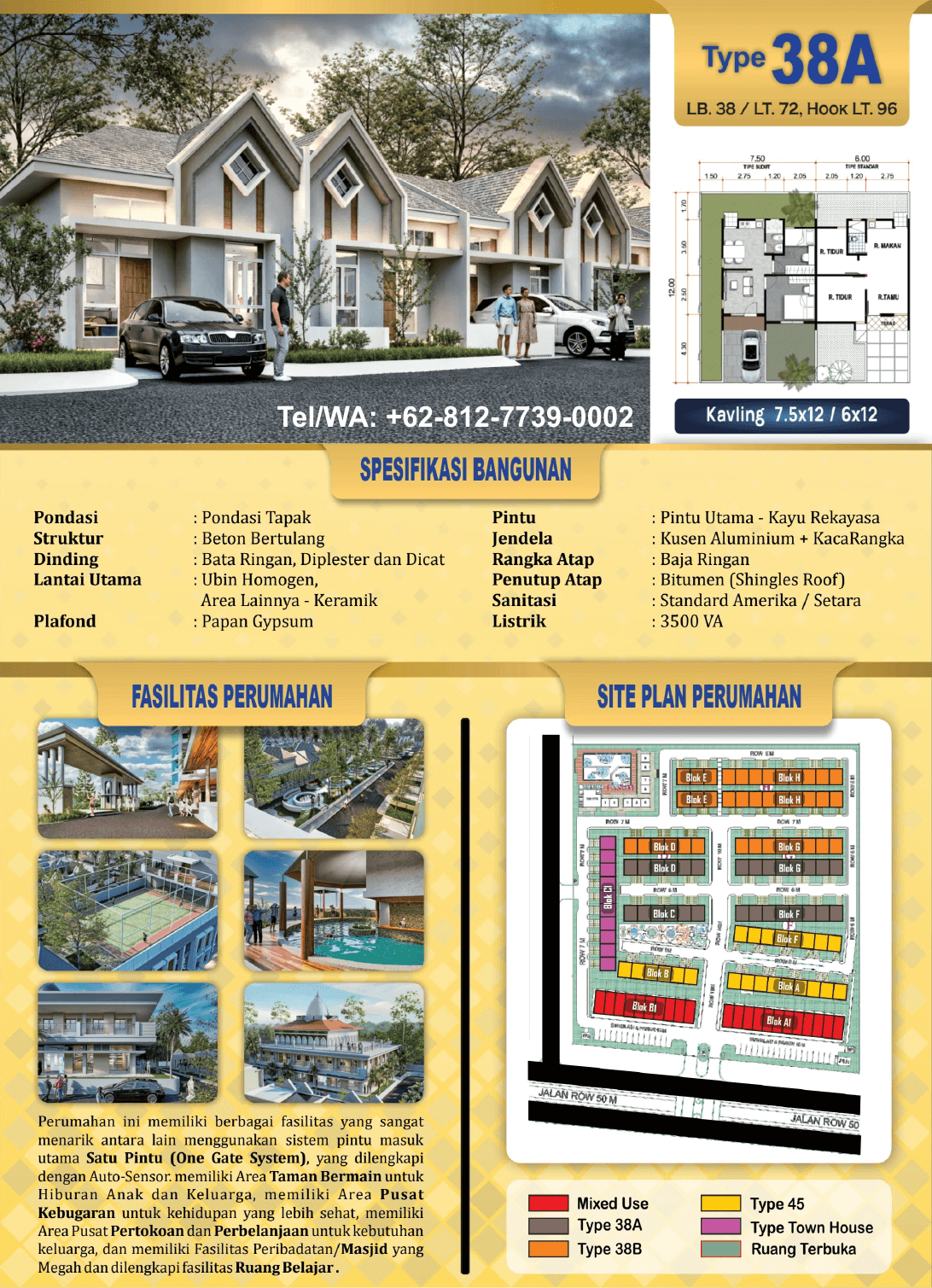 Gambar Rumah Murah Type 38A Cluster Sofiya Residence Sofiya Group Kabil Punggur Batam Tel/WA: 0812-7739-0002