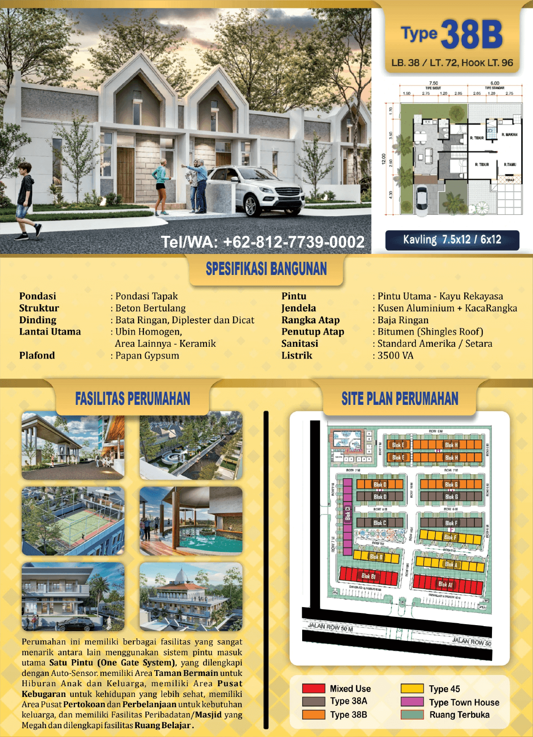 Gambar Rumah Murah Type 38B Cluster Sofiya Residence Sofiya Group Kabil Punggur Batam Tel/WA: 0812-7739-0002