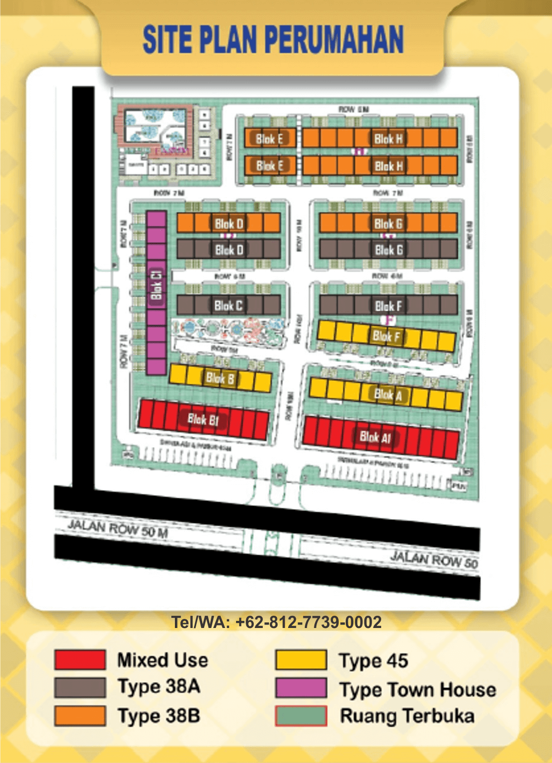 Gambar Site Plan Perumahan Murah Cluster Sofiya Residence Sofiya Group Kabil Punggur Batam Tel/WA: 0812-7739-0002