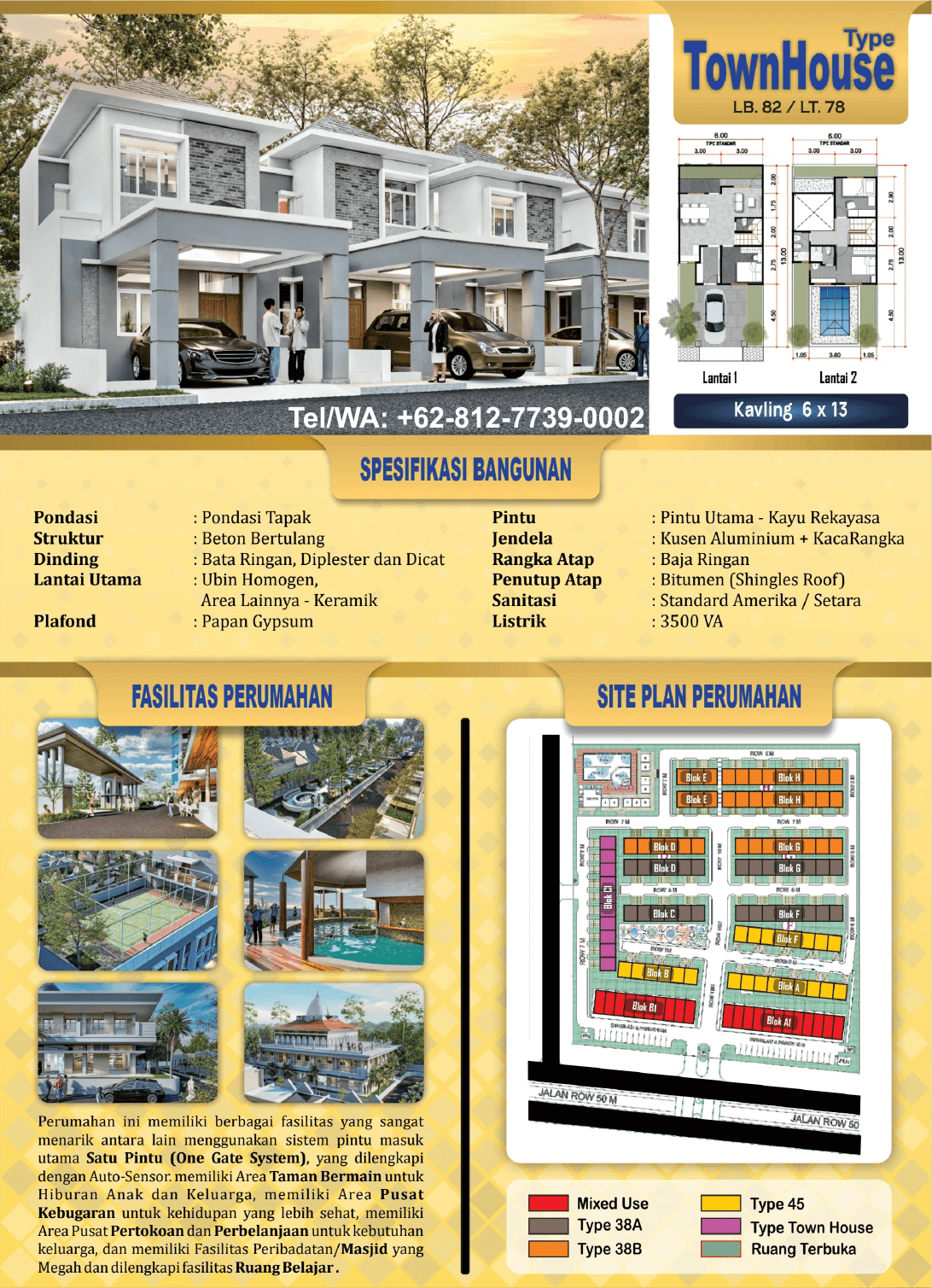 Gambar Town House Murah Cluster Sofiya Residence Sofiya Group Kabil Punggur Batam Tel/WA: 0812-7739-0002